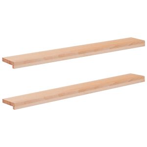 vidaXL Parapety 2 ks Př&iacute;rodn&iacute; 110 x 15 x 2 cm Masivn&iacute; bukov&eacute; dřevo