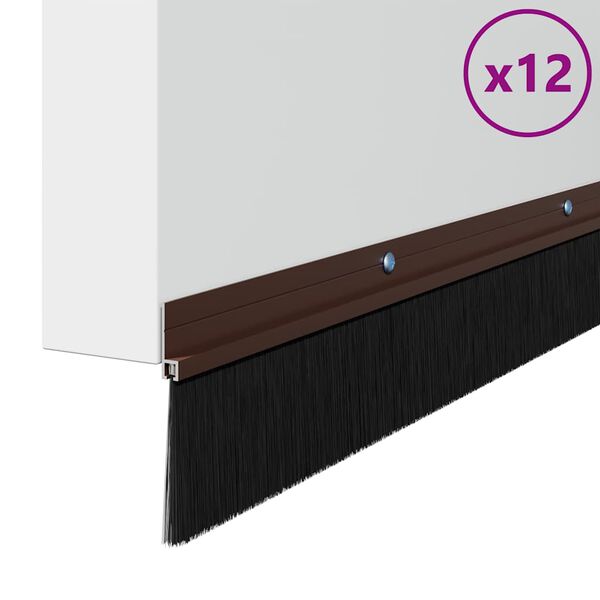 vidaXL &Scaron;roubovac&iacute; těsněn&iacute; dveřn&iacute;ho kart&aacute;če 12 pcs Hněd&aacute; 100 cm