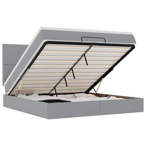 vidaXL Osmansk&yacute; r&aacute;m postele s matrac&iacute; světle &scaron;ed&aacute; 180x200cm textil