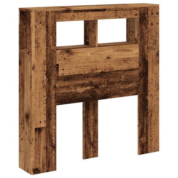 vidaXL Čelo postele s LED old wood 100x18,5x103,5 cm kompozitní dřevo