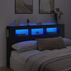 vidaXL Čelo postele s LED čern&eacute; 180 x 18,5 x 103,5 cm kompozitn&iacute; dřevo