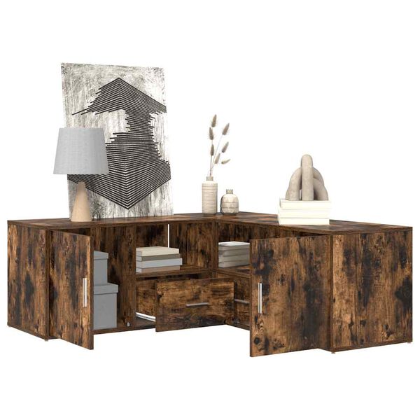 vidaXL Rohov&aacute; skř&iacute;ňka kouřov&yacute; dub 200 x 40 x 45 cm kompozitn&iacute; dřevo