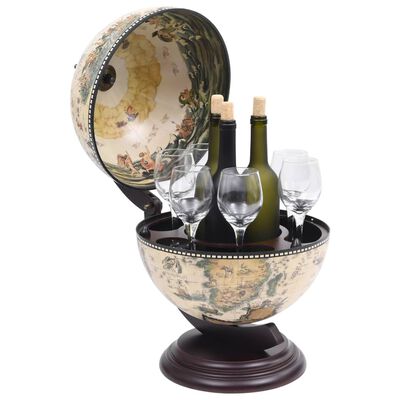 vidaXL Stolní globus bar stojan na víno eukalyptové dřevo bílý