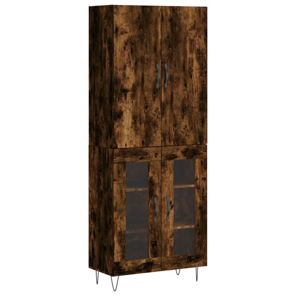 vidaXL Skř&iacute;ň highboard kouřov&yacute; dub 69,5 x 34 x 180 cm kompozitn&iacute; dřevo