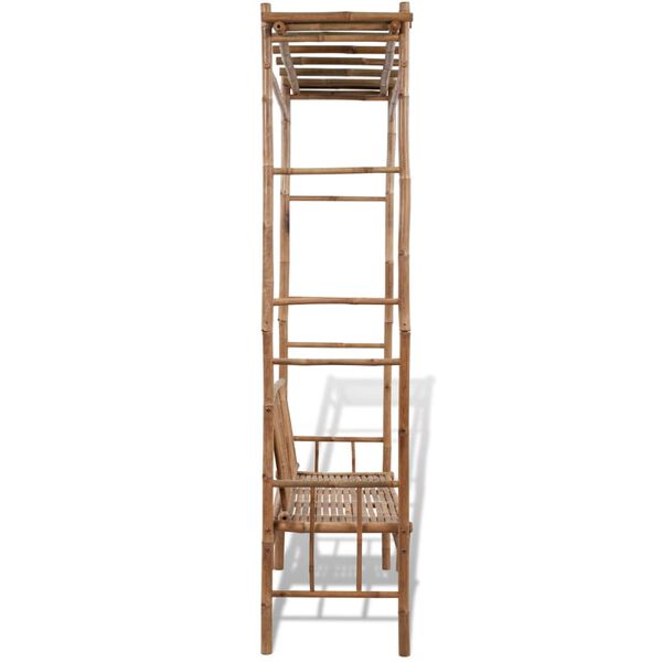 vidaXL Zahradn&iacute; lavička s pergolou 130 cm bambus