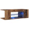 vidaXL TV stolek s LED old wood 90 x 39 x 30 cm kompozitn&iacute; dřevo