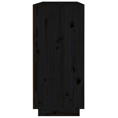 vidaXL Příborník černý 110 x 34 x 75 cm masivní borové dřevo