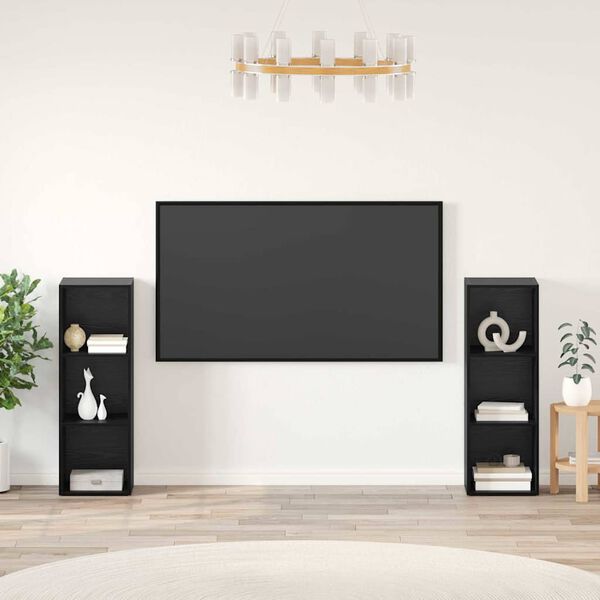vidaXL Sestava TV skř&iacute;něk N&aacute;stěnn&yacute; 2 pcs Čern&yacute; dub 107 x 35 x 37 cm
