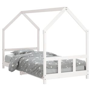 vidaXL Dětsk&aacute; postel b&iacute;l&aacute; 90 x 200 cm masivn&iacute; borov&eacute; dřevo