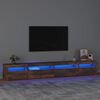 vidaXL TV skř&iacute;ňka s LED osvětlen&iacute;m kouřov&yacute; dub 270 x 35 x 40 cm