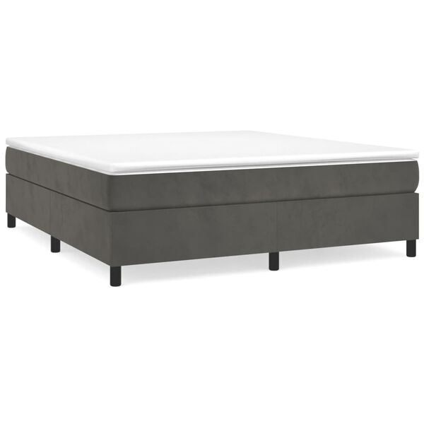 vidaXL Box spring postel s matrac&iacute; tmavě &scaron;ed&aacute; 200x200 cm samet