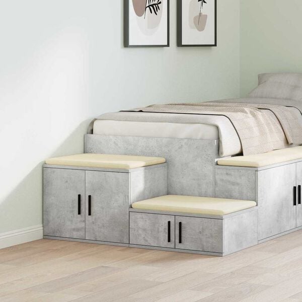 vidaXL &Uacute;ložn&aacute; skř&iacute;ňka 2 pcs Betonově &scaron;ed&aacute; 127 x 41 x 40 cm