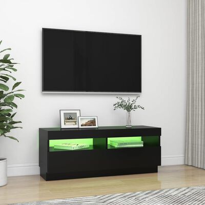 vidaXL TV skříňka s LED osvětlením černá 100 x 35 x 40 cm