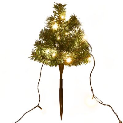 vidaXL Vánoční stromky k cestě 6 ks teplé bílé LED diody 45 cm PVC