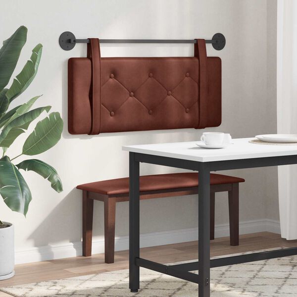 vidaXL Z&aacute;věsn&aacute; čeln&iacute; deska N&aacute;stěnn&yacute; Leskl&aacute; hněd&aacute; 100 cm Antick&yacute; PU