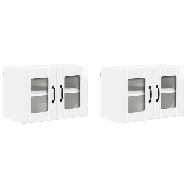 vidaXL Kuchyňsk&aacute; skř&iacute;ň 2 pcs Vysoce leskl&aacute; b&iacute;l&aacute; 60 x 31 x 40 cm