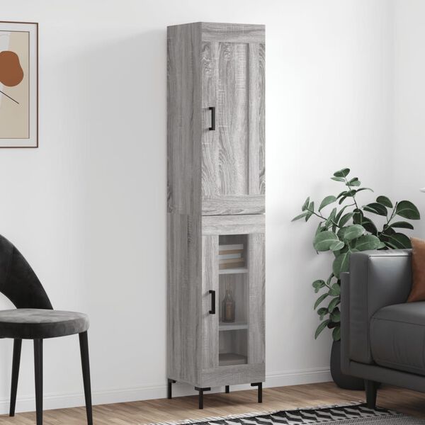 vidaXL Skř&iacute;ň highboard &scaron;ed&aacute; sonoma 34,5 x 34 x 180 cm kompozitn&iacute; dřevo