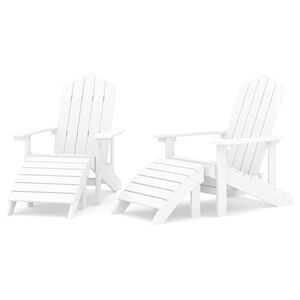 vidaXL Zahradn&iacute; křesla Adirondack 2 ks s podnožkami HDPE b&iacute;l&aacute;