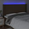 vidaXL Čelo postele s LED tmavě hněd&eacute; 183 x 16 x 118/128 cm textil
