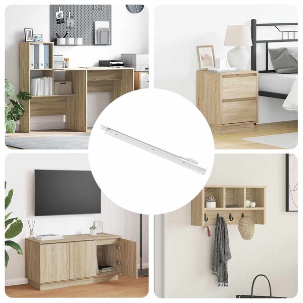 vidaXL Posuvn&iacute;k z&aacute;suvky 49 pcs B&iacute;l&aacute; Ocel