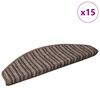 vidaXL Samolepic&iacute; schodov&eacute; rohože 15 pcs Hněd&aacute; 65 x 21 x 4 cm