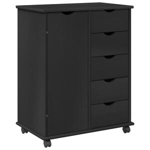vidaXL Kolejov&aacute; skř&iacute;ň 63,5 x 39 x 79 cm Masivn&iacute; borovicov&eacute; dřevo Čern&aacute;