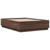 vidaXL R&aacute;m postele s LED osvětlen&iacute;m hněd&yacute; dub 120 x 190 cm kompozit