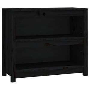 vidaXL Knihovna čern&aacute; 80x35x68 cm masivn&iacute; dřevo borovice