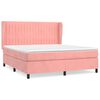 vidaXL Box spring postel s matrac&iacute; růžov&aacute; 180x200 cm samet