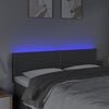 vidaXL Čelo postele s LED tmavě &scaron;ed&eacute; 144x5x78/88 cm textil