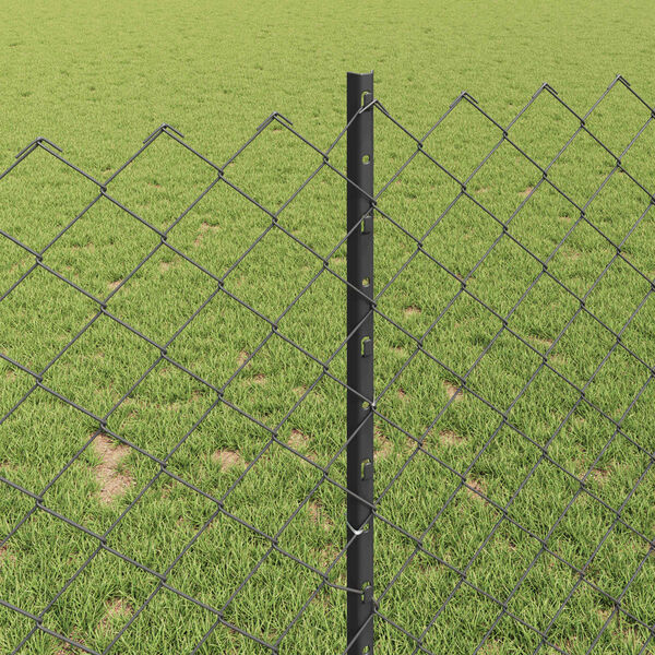 vidaXL Plot s sloupkem Šedá 1 x 25 m Ocel