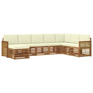 vidaXL Venkovn&iacute; pohovkov&aacute; souprava 6 pcs Přirozen&aacute; a Kr&eacute;mov&aacute;