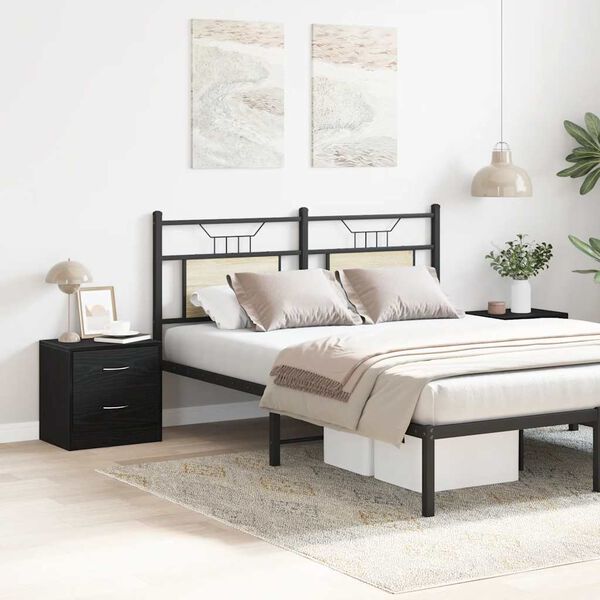 vidaXL Nočn&iacute; skř&iacute;ňky 2 ks Dub čern&yacute; 40x30x40 cm Dřevěn&eacute; konstrukce