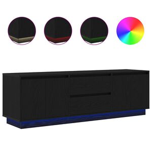 vidaXL TV skř&iacute;ňka s LED osvětlen&iacute;m čern&yacute; dub 160,5x41x50 cm