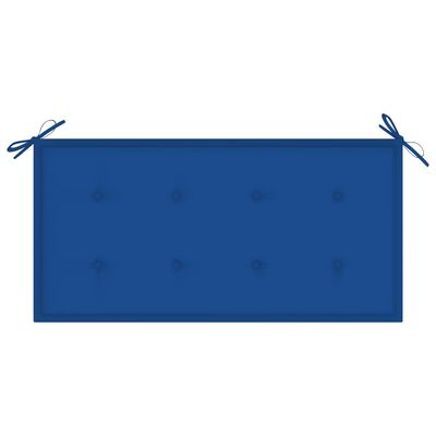 vidaXL Zahradní lavice s královsky modrou poduškou 112 cm masivní teak