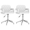 vidaXL Otočn&eacute; j&iacute;deln&iacute; židle 2 ks b&iacute;l&eacute; uměl&aacute; kůže