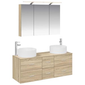 vidaXL Sada koupelnov&eacute;ho n&aacute;bytku 4 pcs Dub sonoma
