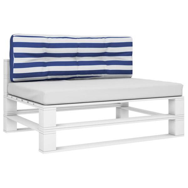 vidaXL Podu&scaron;ka na palety modr&eacute; a b&iacute;l&eacute; pruhy 120 x 40 x 12 cm textil