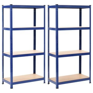 vidaXL &Uacute;ložn&eacute; reg&aacute;ly 2 ks modr&eacute; 80 x 40 x 160 cm ocel a MDF