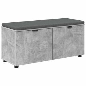 vidaXL Chodbičkov&aacute; lavice s pol&scaron;t&aacute;řem Betonově &Scaron;ed&aacute; 100 x 38 x 46 cm