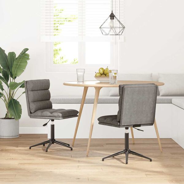 vidaXL Jídelní židle 2 ks šedé umělá kůže