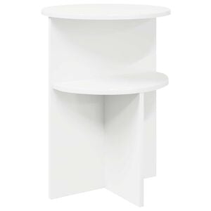 vidaXL Bočn&iacute; stůl s &uacute;loži&scaron;těm B&iacute;l&aacute; &Oslash; 39,5 x 55 cm Kompozitn&iacute; dřevo