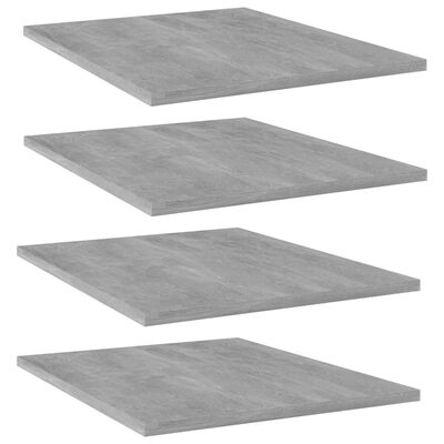 vidaXL Přídavné police 4 ks betonově šedé 40 x 50 x 1,5 cm dřevotříska
