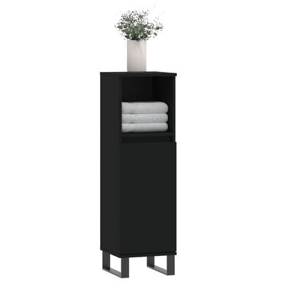 vidaXL Koupelnová skříňka černá 30 x 30 x 100 cm kompozitní dřevo