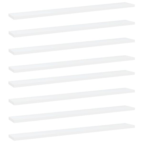 vidaXL Př&iacute;davn&eacute; police 8 ks b&iacute;l&eacute; 80 x 10 x 1,5 cm dřevotř&iacute;ska