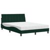 vidaXL Postel s matrac&iacute; Hanko tmavě zelen&aacute; 140 x 190 cm samet