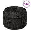 vidaXL Pracovn&iacute; lano čern&eacute; 20 mm 50 m polypropylen