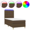 vidaXL Box spring postel s matrac&iacute; a LED tmavě hněd&aacute; 80x200 cm textil