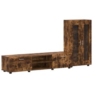 vidaXL Sestava TV skř&iacute;něk s polic&iacute; FLORIN Kouřov&yacute; dub kompozitn&iacute; dřevo