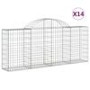 vidaXL Klenut&eacute; gabionov&eacute; ko&scaron;e 14ks 200x30x80/100 cm pozinkovan&eacute; železo